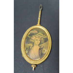 7.5" Rare Gilbert Antique Clock Pendulum Woman's Portrait